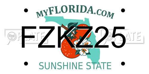 FZKZ25 Florida License Plate