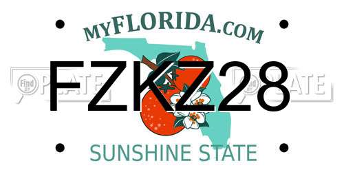 FZKZ28 Florida License Plate