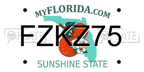 FZKZ75 Florida License Plate