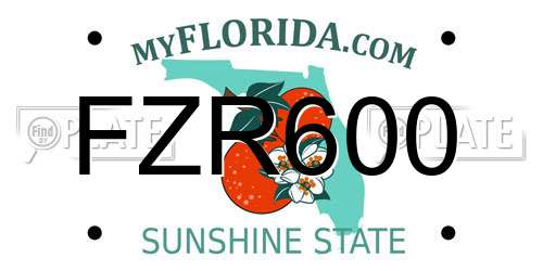 FZR600 Florida License Plate