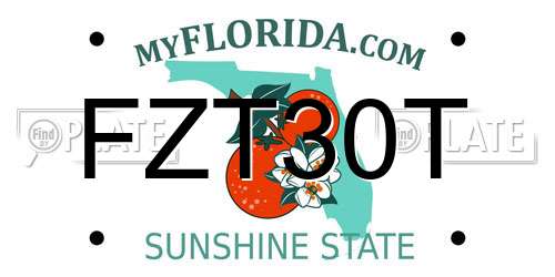FZT30T Florida License Plate