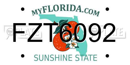 FZT6092 Florida License Plate
