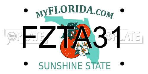 FZTA31 Florida License Plate