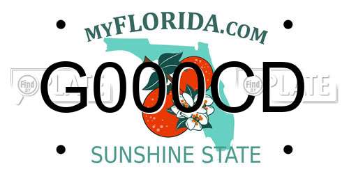 G000CD Florida License Plate