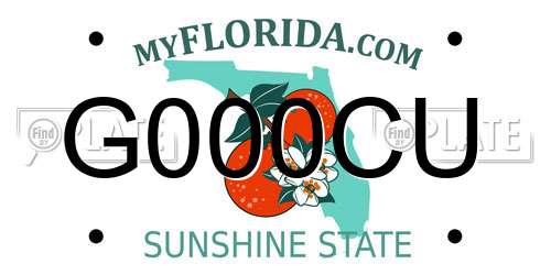 G000CU Florida License Plate