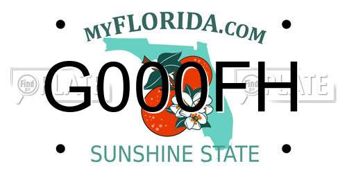 G000FH Florida License Plate