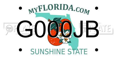 G000JB Florida License Plate