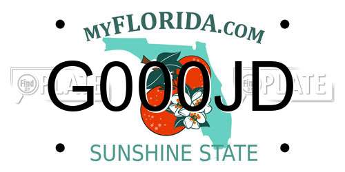 G000JD Florida License Plate