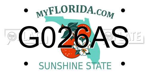 G026AS Florida License Plate