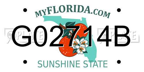 G02714B Florida License Plate