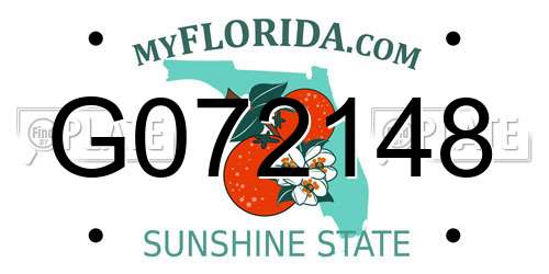 G072148 Florida License Plate