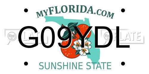 G09YDL Florida License Plate