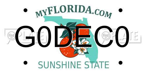 G0DEC0 Florida License Plate