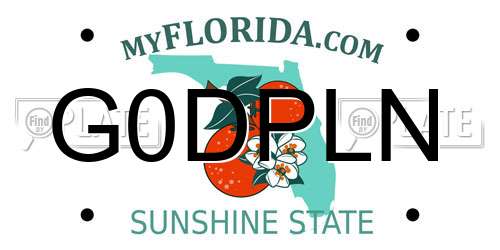 G0DPLN Florida License Plate
