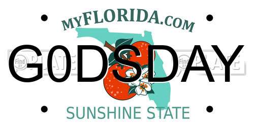 G0DSDAY Florida License Plate