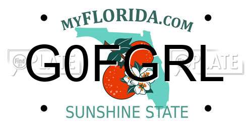 G0FGRL Florida License Plate