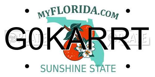 G0KARRT Florida License Plate