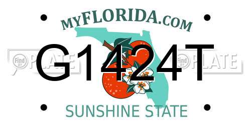 G1424T Florida License Plate