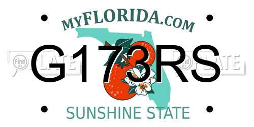 G173RS Florida License Plate