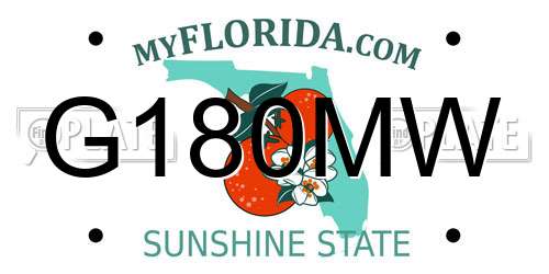 G180MW Florida License Plate
