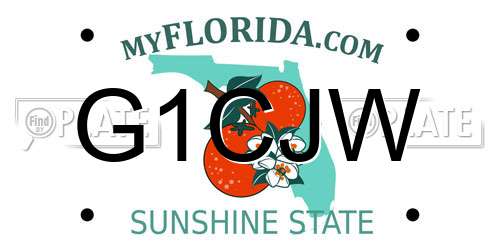 G1CJW Florida License Plate