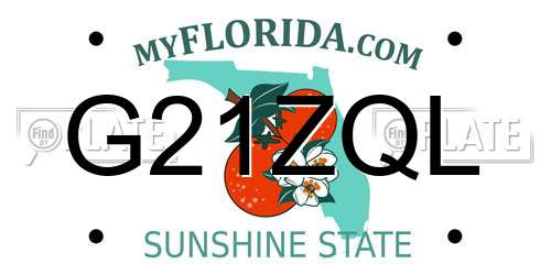 G21ZQL Florida License Plate