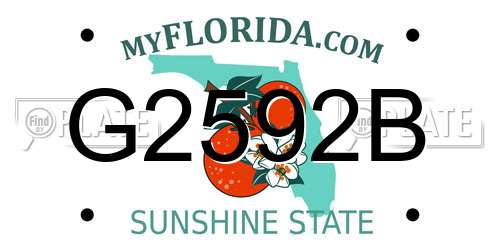 G2592B Florida License Plate