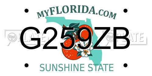 G259ZB Florida License Plate