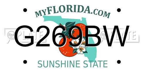 G269BW Florida License Plate