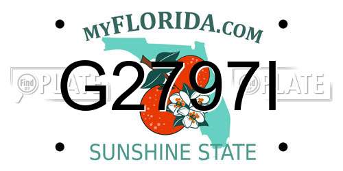 G2797I Florida License Plate