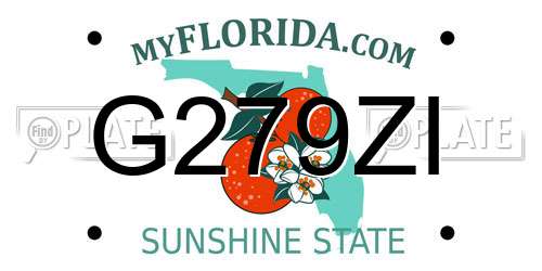G279ZI Florida License Plate
