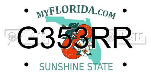 G353RR Florida License Plate
