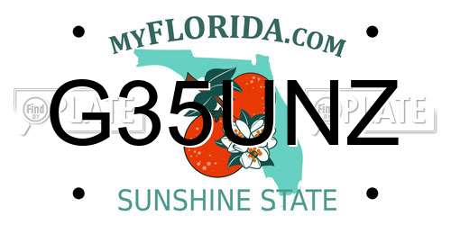 G35UNZ Florida License Plate