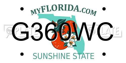 G360WC Florida License Plate