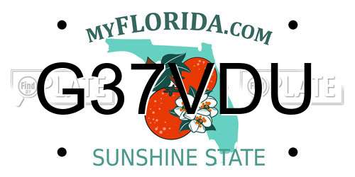 G37VDU Florida License Plate