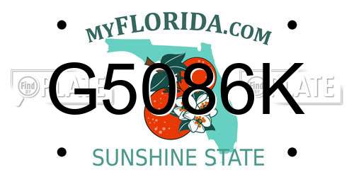 G5086K Florida License Plate