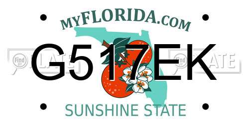 G517EK Florida License Plate