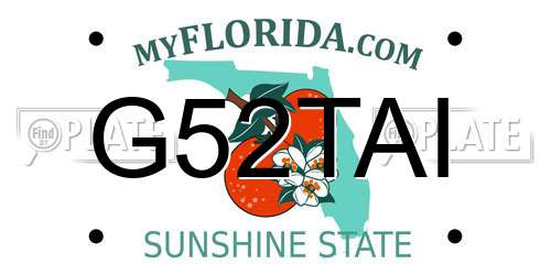 G52TAI Florida License Plate