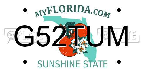 G52TUM Florida License Plate