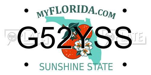 G52YSS Florida License Plate