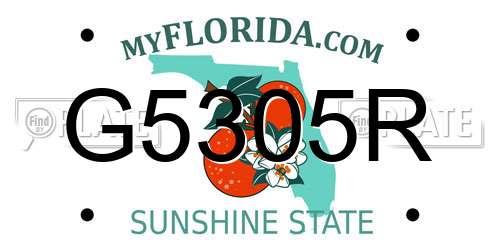 G5305R Florida License Plate