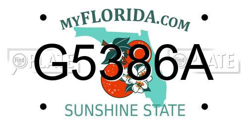 G5386A Florida License Plate