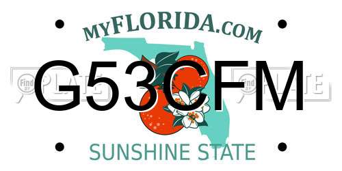 G53CFM Florida License Plate