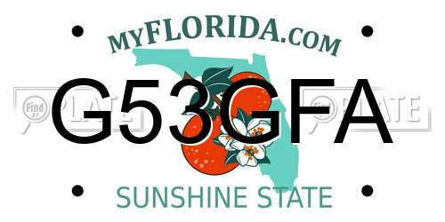 G53GFA Florida License Plate