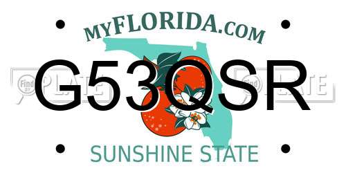 G53QSR Florida License Plate
