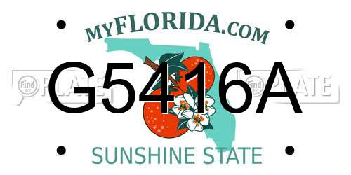 G5416A Florida License Plate