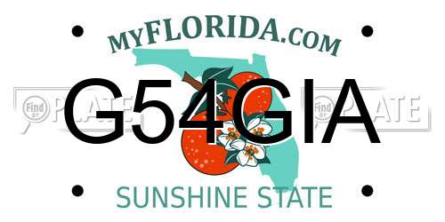G54GIA Florida License Plate