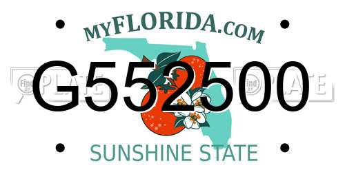G552500 Florida License Plate