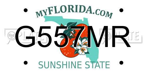 G557MR Florida License Plate