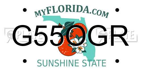 G55OGR Florida License Plate